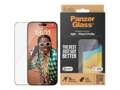 PanzerGlass Skjermbeskyttelse iPhone 15 Pro Max